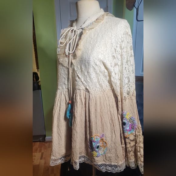 BOHO Chic Embellished Lace Top by Beatnik Philosophy - Picture 2 of 6